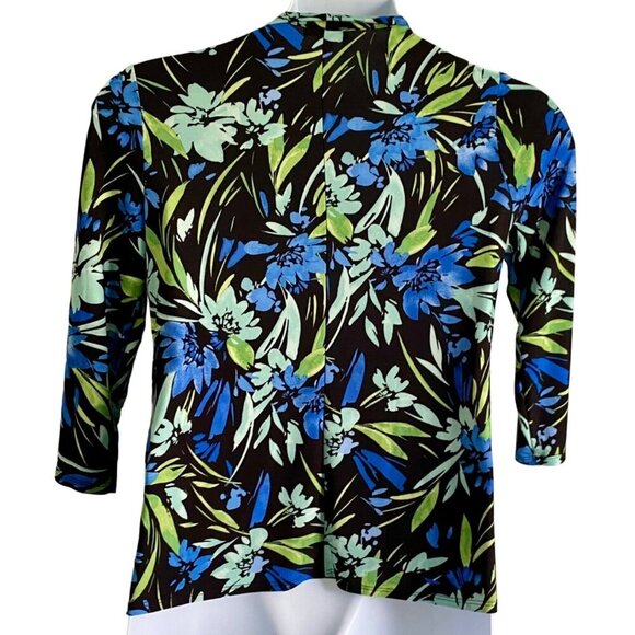 Ava & Grace One Piece Top Leaf Print Attached Black Tank Front Women's Medium - Picture 7 of 9